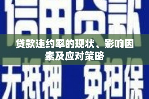耀州贷款违约率的现状、影响因素及应对策略