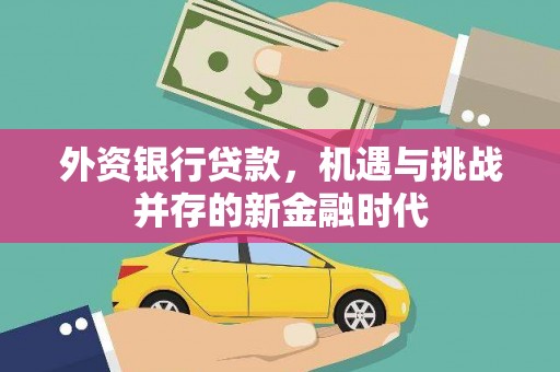 耀州外资银行贷款，机遇与挑战并存的新金融时代