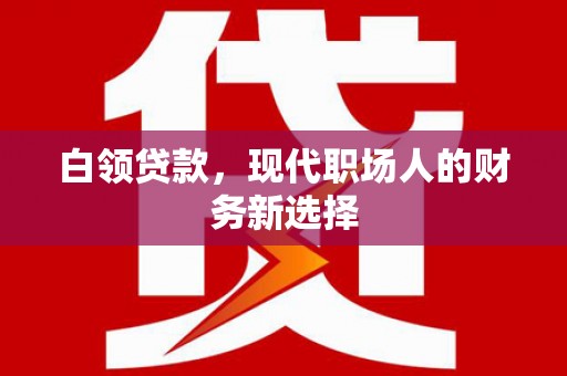 耀州白领贷款，现代职场人的财务新选择