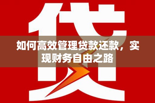 耀州如何高效管理贷款还款，实现财务自由之路