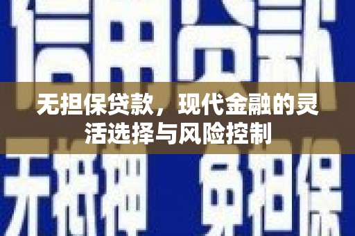耀州无担保贷款，现代金融的灵活选择与风险控制