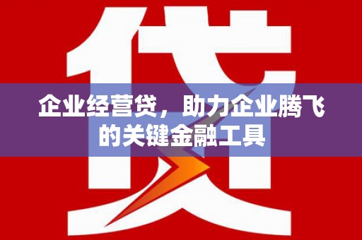 耀州企业经营贷，助力企业腾飞的关键金融工具