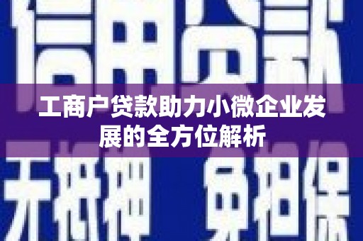 耀州工商户贷款助力小微企业发展的全方位解析