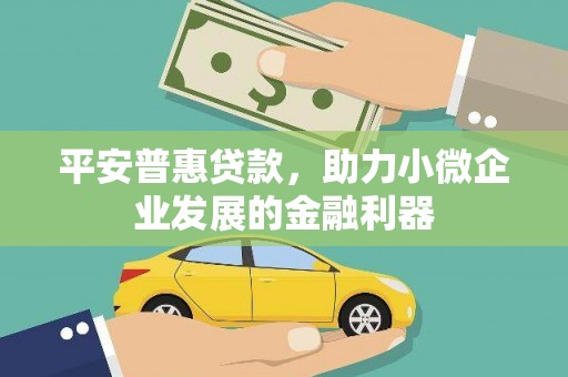 耀州平安普惠贷款，助力小微企业发展的金融利器