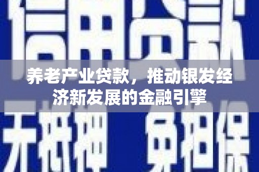 耀州养老产业贷款，推动银发经济新发展的金融引擎