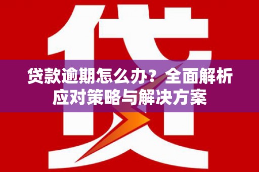 耀州贷款逾期怎么办？全面解析应对策略与解决方案