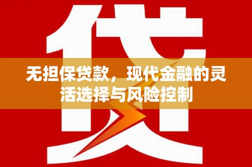 耀州无担保贷款，现代金融的灵活选择与风险控制