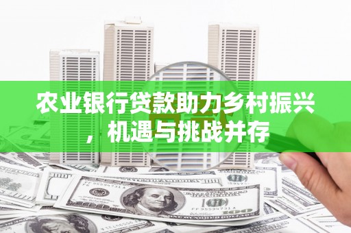 耀州农业银行贷款助力乡村振兴，机遇与挑战并存