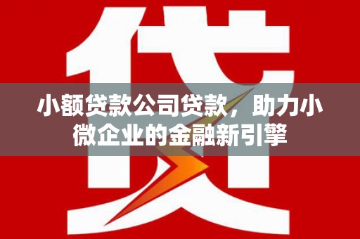 耀州小额贷款公司贷款，助力小微企业的金融新引擎